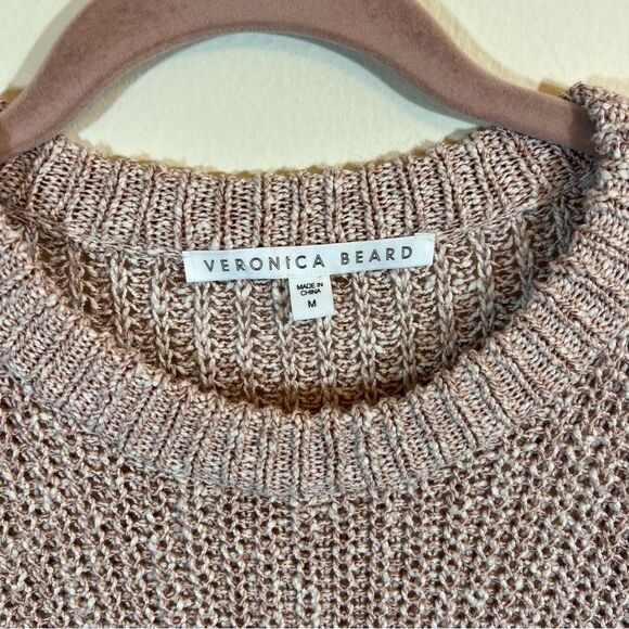 Veronica Beard Leah Rib Rose Gold Crewneck Sweater Medium Knit - Picture 5 of 13
